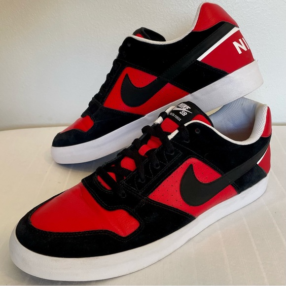 Nike Other - Men’s Nike Delta Force Vulc SB Bred Skateboard Sneakers Red Black Size 13
